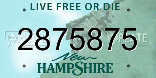 2875875 New Hampshire License Plate