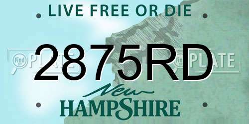 2875RD New Hampshire License Plate
