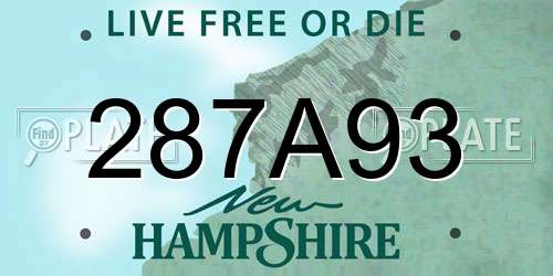 287A93 New Hampshire License Plate