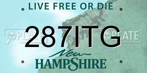 287ITG New Hampshire License Plate