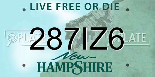 287IZ6 New Hampshire License Plate