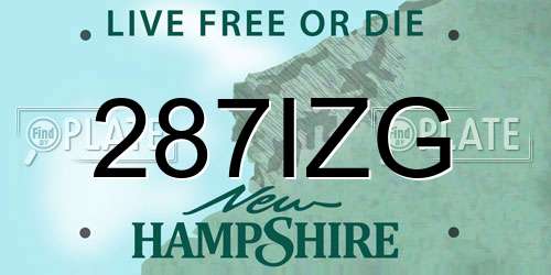 287IZG New Hampshire License Plate
