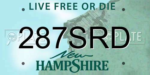287SRD New Hampshire License Plate