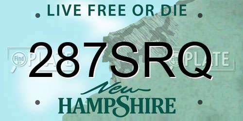 287SRQ New Hampshire License Plate