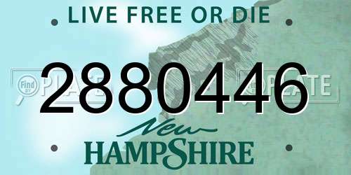 2880446 New Hampshire License Plate