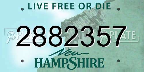 2882357 New Hampshire License Plate