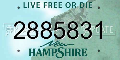 2885831 New Hampshire License Plate