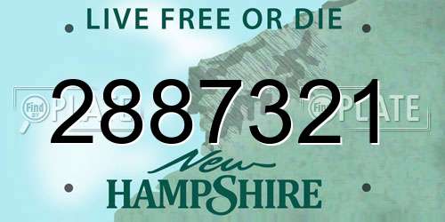 2887321 New Hampshire License Plate