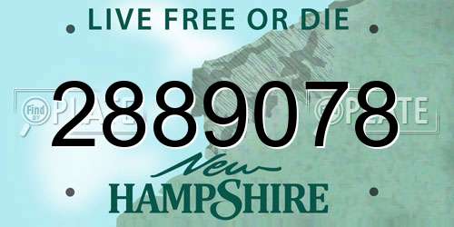2889078 New Hampshire License Plate