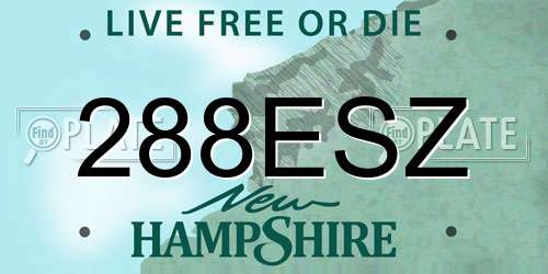 288ESZ New Hampshire License Plate