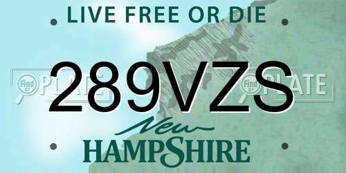 289VZS New Hampshire License Plate