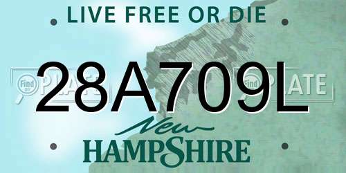 28A709L New Hampshire License Plate
