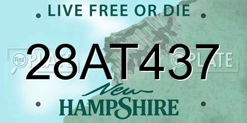 28AT437 New Hampshire License Plate