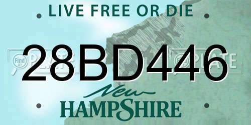 28BD446 New Hampshire License Plate