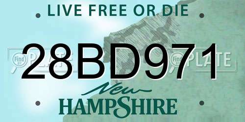 28BD971 New Hampshire License Plate