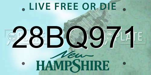 28BQ971 New Hampshire License Plate