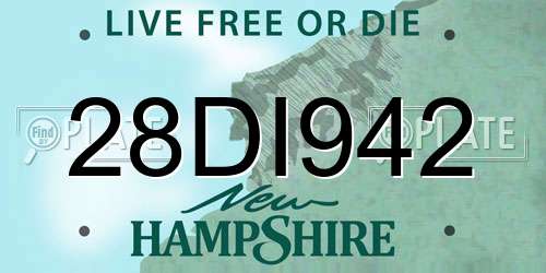 28DI942 New Hampshire License Plate