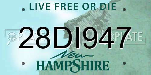 28DI947 New Hampshire License Plate