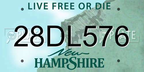 28DL576 New Hampshire License Plate