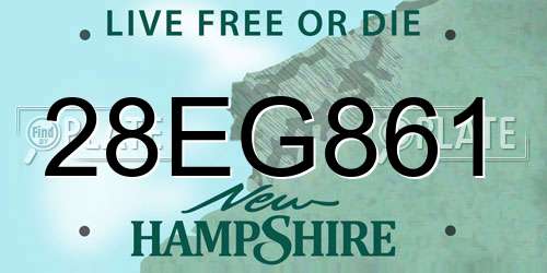 28EG861 New Hampshire License Plate
