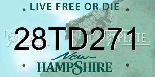 28TD271 New Hampshire License Plate
