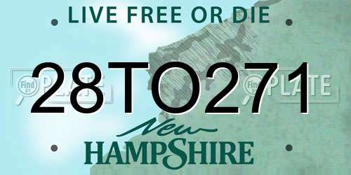 28TO271 New Hampshire License Plate