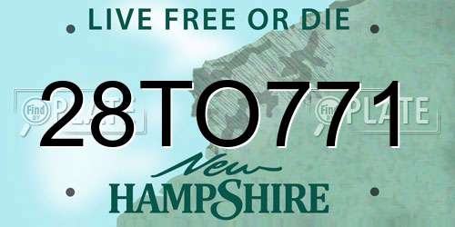 28TO771 New Hampshire License Plate