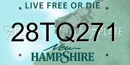 28TQ271 New Hampshire License Plate