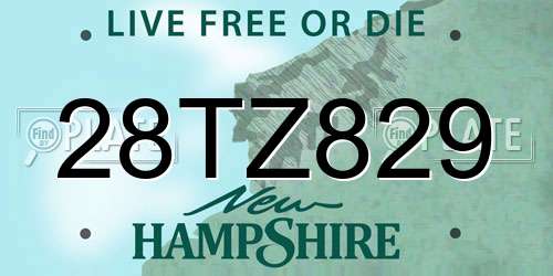 28TZ829 New Hampshire License Plate