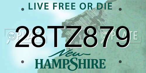 28TZ879 New Hampshire License Plate