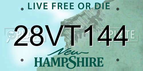 28VT144 New Hampshire License Plate