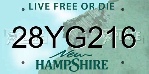 28YG216 New Hampshire License Plate