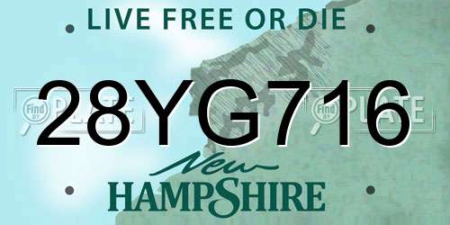 28YG716 New Hampshire License Plate
