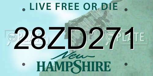 28ZD271 New Hampshire License Plate