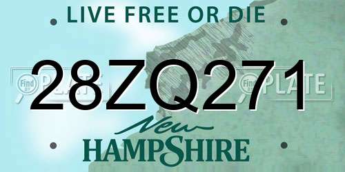 28ZQ271 New Hampshire License Plate