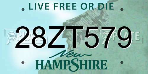 28ZT579 New Hampshire License Plate
