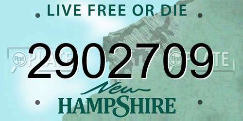 2902709 New Hampshire License Plate