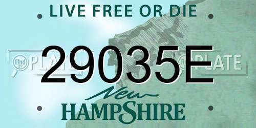 29035E New Hampshire License Plate