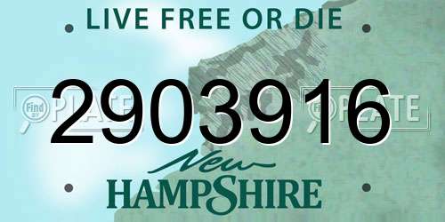 2903916 New Hampshire License Plate
