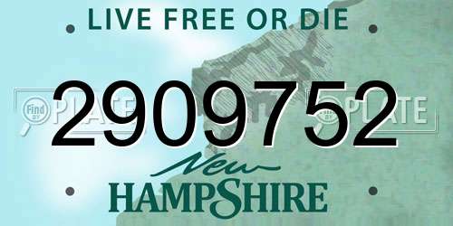 2909752 New Hampshire License Plate