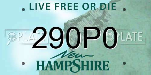 290P0 New Hampshire License Plate