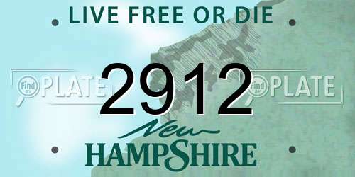 2912 New Hampshire License Plate