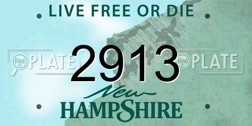 2913 New Hampshire License Plate