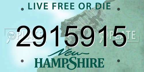 2915915 New Hampshire License Plate