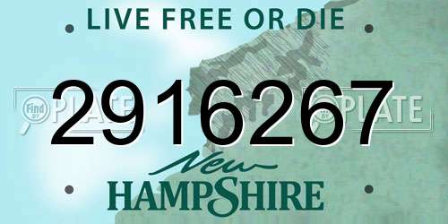 2916267 New Hampshire License Plate