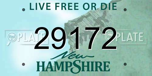 29172 New Hampshire License Plate