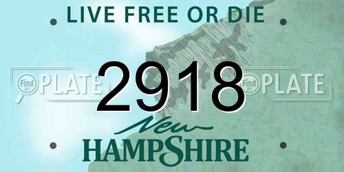 2918 New Hampshire License Plate