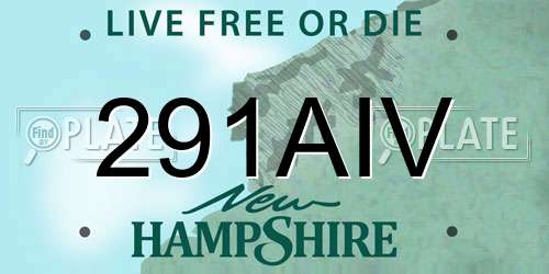 291AIV New Hampshire License Plate