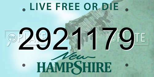 2921179 New Hampshire License Plate