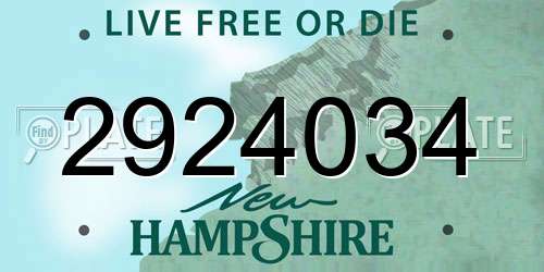 2924034 New Hampshire License Plate